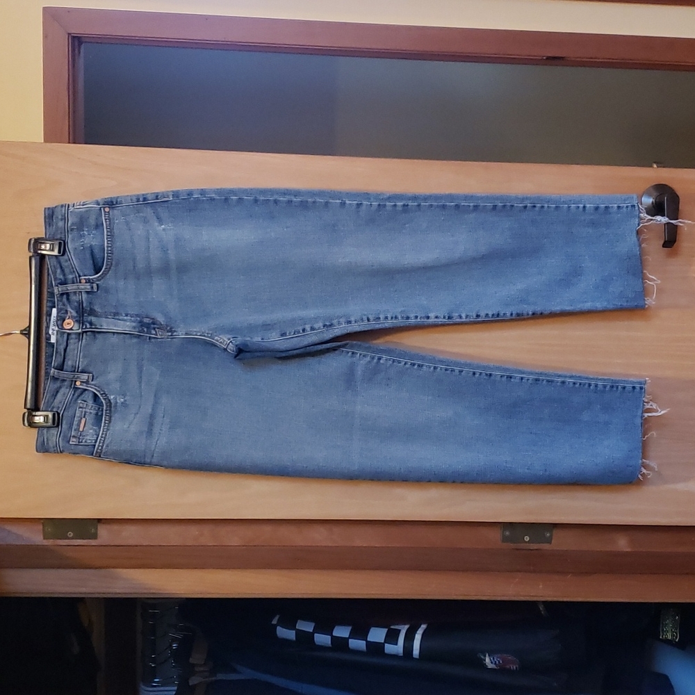 Nine West,  Denim jeans, distressed, High-rise, Straight ankle, Women's Size 8.